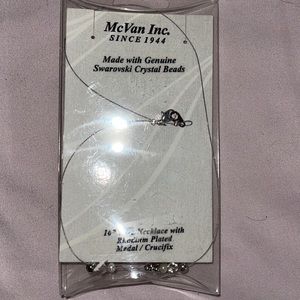 Mcvan inc. since 1944 genuine Swarovski crystal beads 16’ wire rhodium crucifix